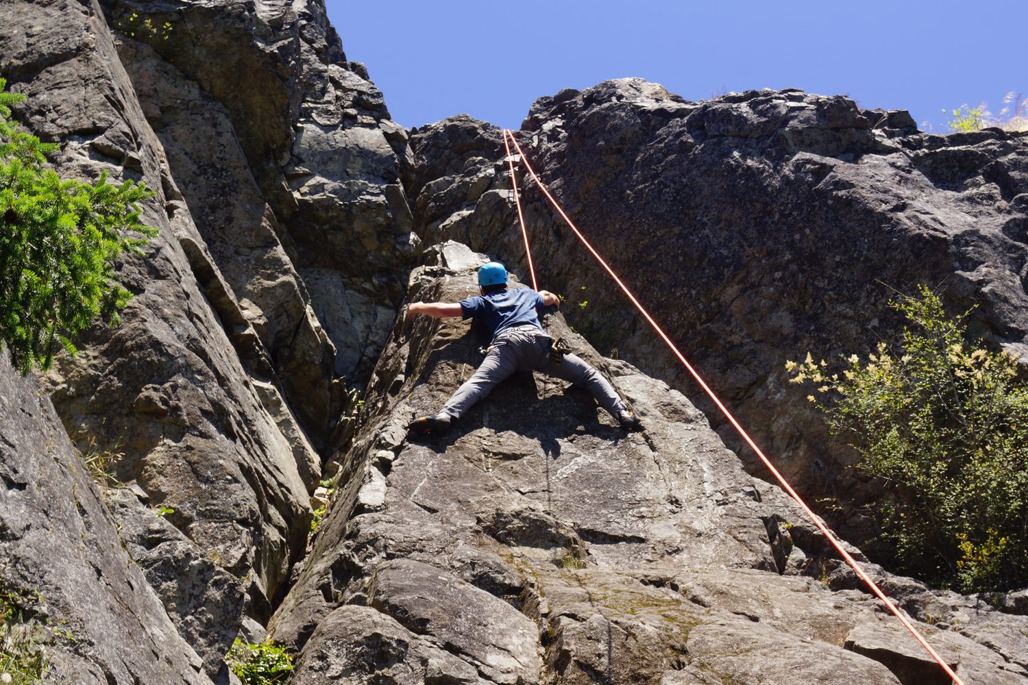 Adrian rock climbing